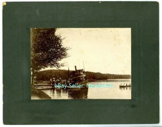 Old Forge Ny - Bald Mountain House Dock - C1880s Vintage Photograph Adirondacks