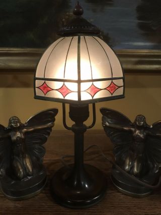 Handel Arts Crafts Reverse Painted Antique Lamp Bradley Hubbard Era