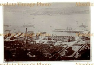 Old Hongkong Photograph The Naval Docks Hong Kong Vintage C.  1900