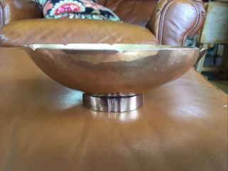 Antique Signed Dirk Van Erp Hand Wrought Arts & Crafts Copper Lotus Shaped Bowl