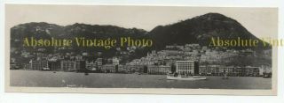 Old Hongkong Panoramic Photograph Hong Kong From The Harbour Vintage C.  1930