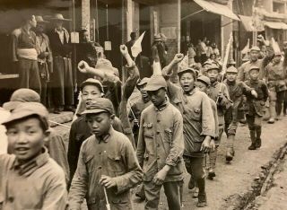 Communist China Photo 1938 Boy Soldiers Anti - Japanese March Harrison Forman