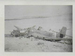 Vintage German Ww2 Photo Aircraft Wreckage Junkers Stuka Western Desert