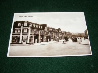 Vintage Postcard Edgware Station Road Shops Dairy London Co - Op Bus Rp