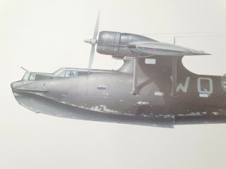 Keith Broomfield Print Art Raf Aircraft Consolidated Pby Catalina Seaplane Ww2