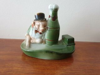 ANTIQUE GERMAN PIG FAIRING DRUNK PIG IN TOP HAT WITH CHAMPAGNE BOTTLE 4