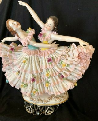 , Dresden,  Lace,  Collectible,  Volkstedt,  Ballet,  Dancer,  Flower,  Victorian,  Lady