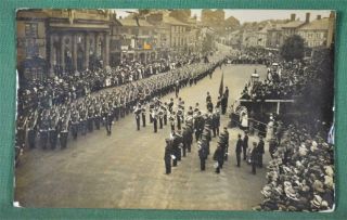 Vintage Rppc Postcard Devizes 1911 Coronation Parade Wiltshire (ch202)