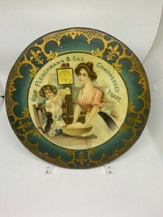 Fleischmann & Co Compressed Yeast Vienna Art Tin Litho Plate Ca 1901