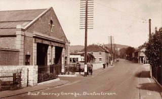 Dunton Green - East Surrey Garage - Vintage Real Photo Postcard 252116