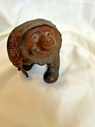 Vintage Anton Sveen Norwegian Hand Carved Wooden Troll Figure Norway Birchwood