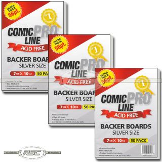 150 - Comic Pro Line Silver Age 56pt Backer Boards - 7 - 1/8 " X 10 - 1/2 "