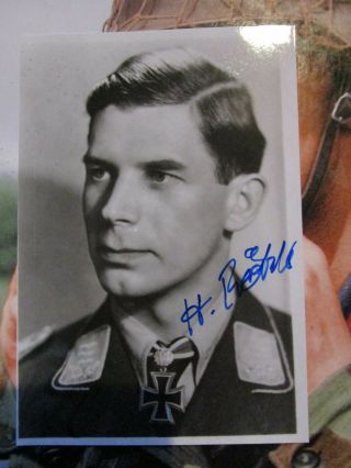 Heinz Rokker German Ww2 Luftwaffe Ace & Knights Cross Winner Signed Photo
