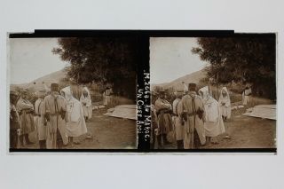 Maroc France Grande Guerre 1914 - 18 Ww1 Photo N1 Plaque Stereo 6x13cm Vintage