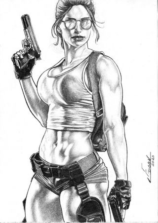 Lara Croft (09 " X12 ") By Edson Maia - Ed Benes Studio