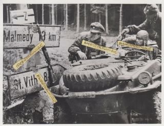 Ww2 Press Photograph Foto Photo Lah Waffen Ss Joachim Peiper Ardenne 1944 Top