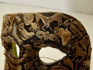 Vintage Mexican Folk Art Carved Wood Milagro Mask Face Estela Ogazon 6