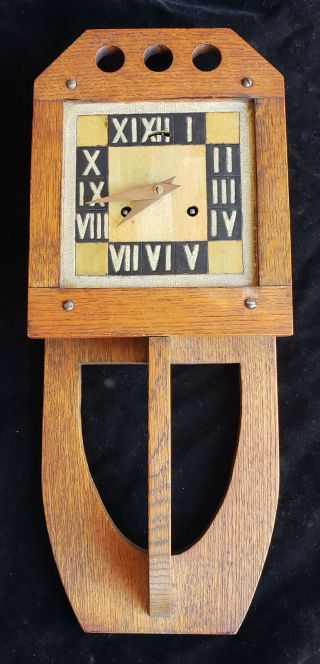 Arts And Crafts,  Mission Oak Wall Clock