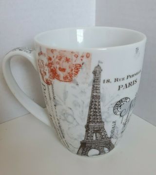 Paris Eiffel Tower Bone China Mug France French Coffee Pre - Owned Paula Scaletta