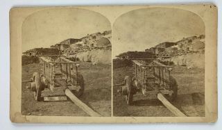 Old Cart Pueblo Indians Native American Colorado F.  A Nims Stereoview Photo 1870s