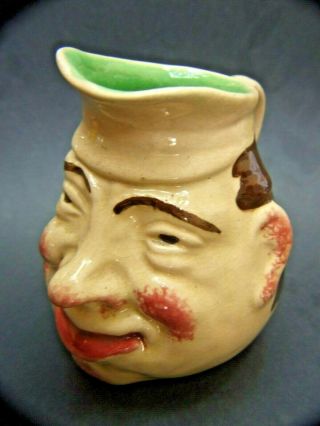 Victorian Sarreguemines Majolica French Character Face Jug Pottery C.  1900 Rare