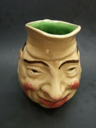 Victorian Sarreguemines Majolica French Character Face Jug Pottery C.  1900 RARE 3