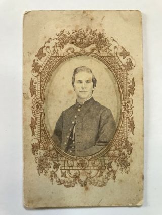 Antique Civil War Union Soldier Kane County Illinois Frame Cdv Photo