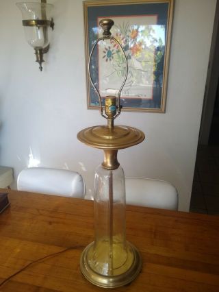 1984 Chapman Brass Seeded Glass Lamp