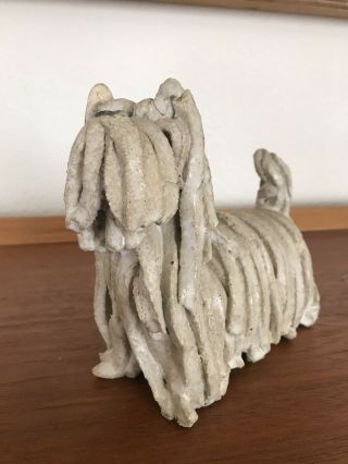 Vintage Mid Century Ceramic Studio Pottery Lhasa Apso Dog Figurine So Adorable