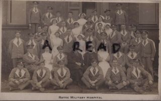 Ww1 Wounded Soldier Group Nurse Roose Auxiliary Military Hospital Barrow Cumbria