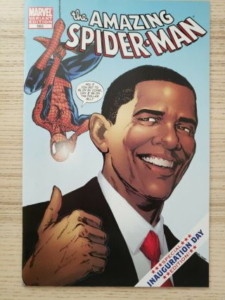 Spider - Man 583 1st Print - Inauguration Day President Obama - Vf/nm
