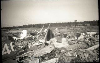 Ww2 German Captured Destroyed Airplane Scrapyard Negative Wwii (n1)