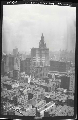 1930 Municipal Bldg From 111 John St Manhattan Nyc Old Sperr Photo Negative T215