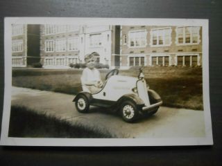 Old 3 X 5 Photo Of Boy With Pedal Car Dated June 13,  1937