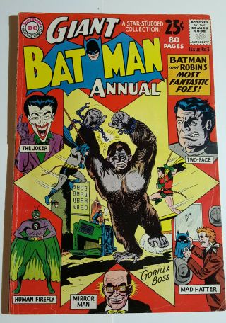 Giant Batman Annual 3 (1962) Joker; Two - Face; Very Good/fine Book,  Interior