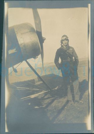Ww1 Rfc Royal Flying Corps Officer Lieutenant J F Young By Airplane
