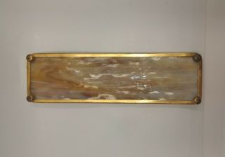 Antique TIFFANY STUDIOS Pen Tray Bronze Favrile Slag Glass Art Pine Needle 1004 3