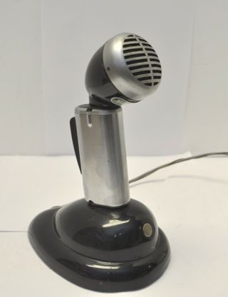 Vintage Shure 520 - Sl Rare Custom Black Bullet Microphone With S30 Stand