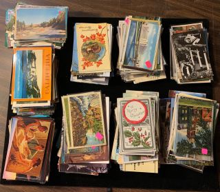 Large Group Of Vintage Post Cards Approximately 900 (fl)