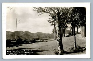 Elk Lake Ny Colvin Range Main Camp View Vintage Real Photo Postcard Rppc