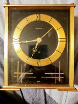 1960’s Jaeger Lecoultre Gilt Brass Musical Swiss 8 - Day Alarm Clock Vintage Not W