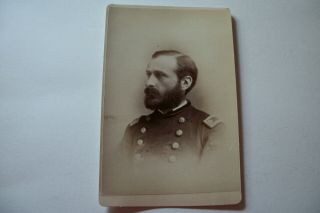 Cabinet Photograph Of U.  S.  Indian Wars Ordinance Officer Major Alfred Mordecai