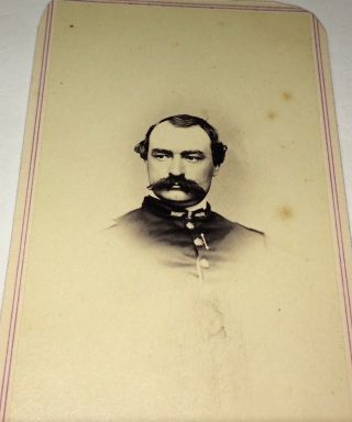 Rare Antique American Civil War Union Officer Philadelphia PA Military CDV Photo 3