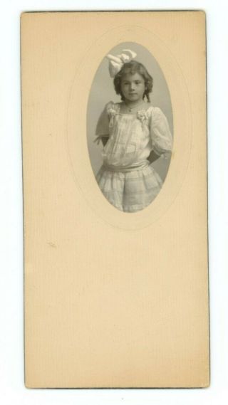 Antique Cabinet Card Old Photo Little Girl - Id 