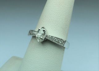 1/3cttw Marquise Diamond Engagement Ring Hisi314kt W.  Gold Size 7 Vintage Style