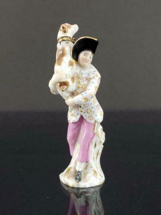 Antique 19th C.  Meissen Porcelain Figural Scent / Perfume Bottle Figurine