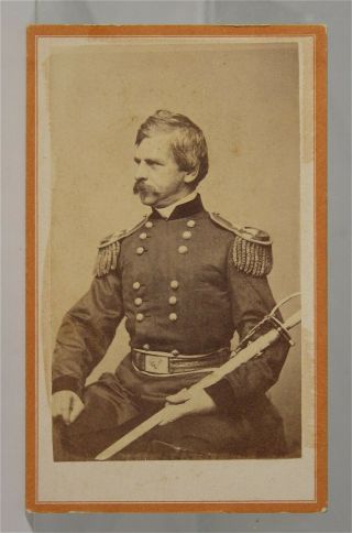 1860s Civil War General Nathaniel Banks Cdv Photograph / Photo By Mathew Brady