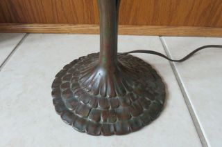 Antique Tiffany Studios Bronze 3 Arm Table Lamp Base NO SHADE 445 peacock ruffle 4