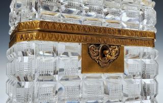 ANTIQUE 19thC.  FRENCH ORMALOU GILT BRONZE MOUNTED CUT CRYSTAL BOX Attr.  BACCARAT 3