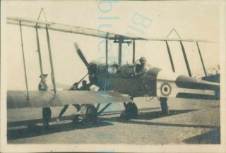 Ww1 1918 Rfc Royal Flying Corps Lt J F Young Back Seat Avro 504a Aircraft Photo